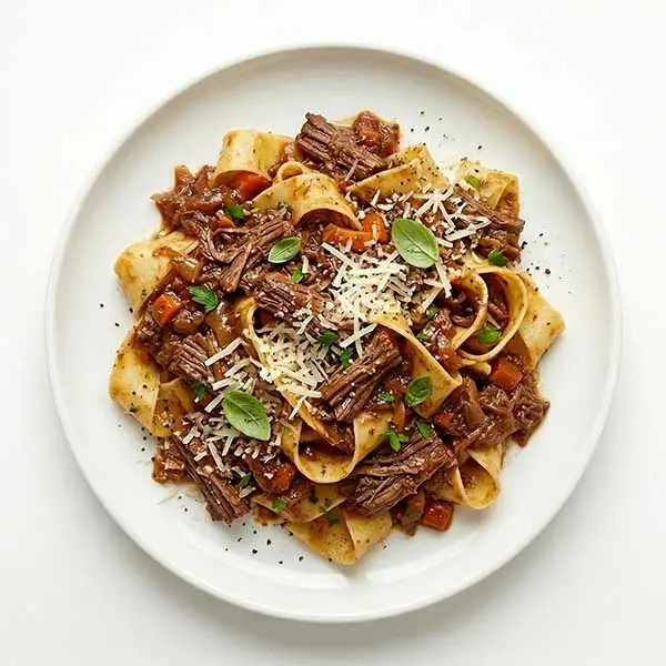Braised Beef Ragu over Artisan Pappardelle Pasta